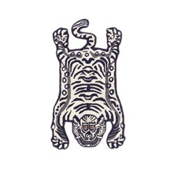 画像1: Tibetan Tiger Rug White Small