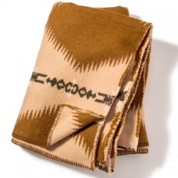 画像2: BasShu Wool Blanket Jacquard LIGHT BROWN