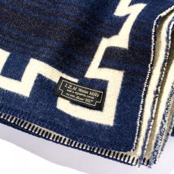 画像3: BasShu Wool Blanket Jacquard BLUE