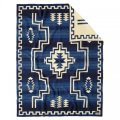 BasShu Wool Blanket Jacquard BLUE