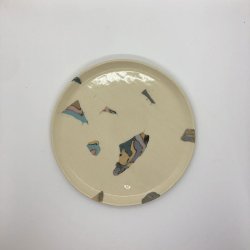 画像1: huge ceramics Plate M White