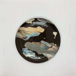 画像1: huge ceramics Plate M　Black