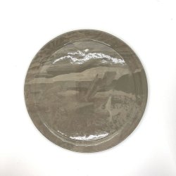 画像1: huge ceramics Rim Plate