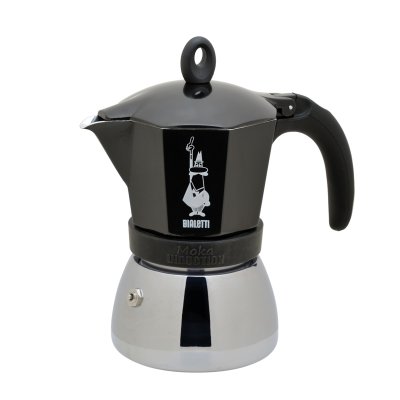 画像1: BIALeTTI MOKA INDUCTION RED 6 CUPS BLACK