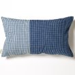 画像2: BasShu Grandad Check Long Feather Cushion Indigo Check*クッション付き (2)