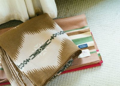 画像2: BasShu Wool Blanket Jacquard LIGHT BROWN