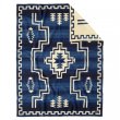 画像1: BasShu Wool Blanket Jacquard BLUE (1)