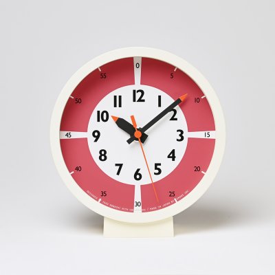 画像1: Lemnos fun pun clock with color! for table レッド