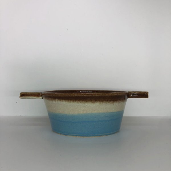 画像1: huge ceramics Bakeware Blue (1)