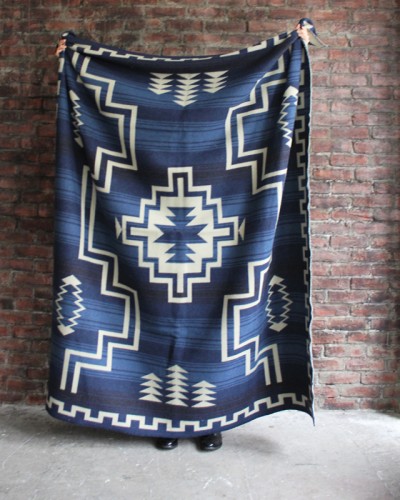 ウールブランケットbasshu Wool Blanket / Jacquard BLUE ウール